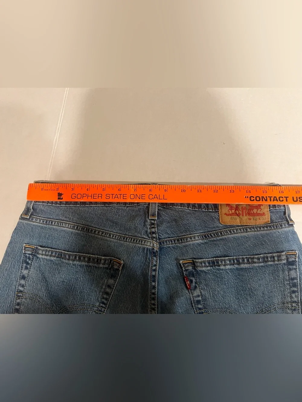 Levi's 559 Men’s Relaxed Straight Stretch Blue Jeans 32x29 1/2 Tag(W32xL30)